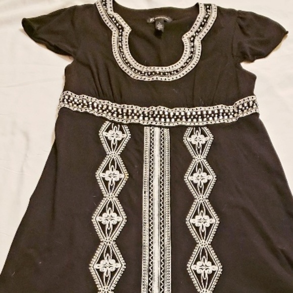 INC INTERNATIONAL CONCEPTS WOMEN'S EMBROIDERED BLACK DRESS W/ BEADING DETAILS, L - Picture 14 of 14